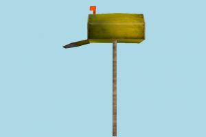 Mail mail, post, street-sign, street, sign, box, lowpoly
